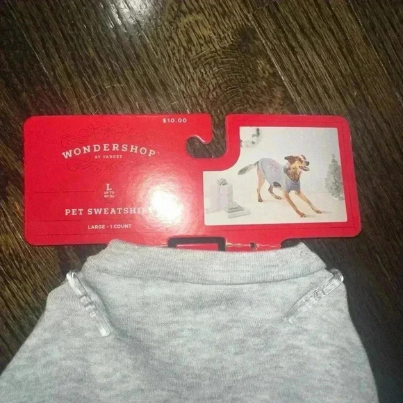Large Christmas Pet Sweatshirt. Gray Color. NWT - Picture 2 of 2